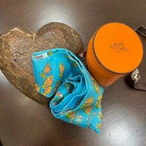 Hermes Twilly Scarf Wrap Rare Rencontre Oceane Turquoise New in Box
